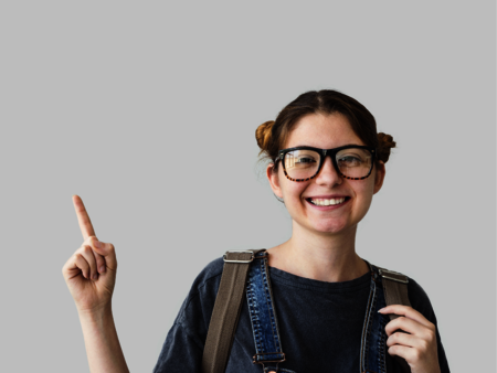 Smiling girl with glasses